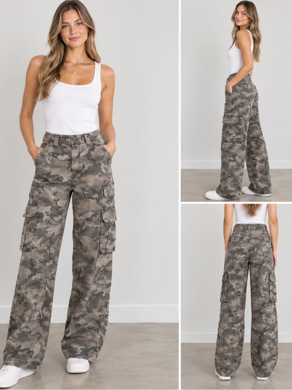 Abercrombie and fitch camo high rise cargo pants size 6l